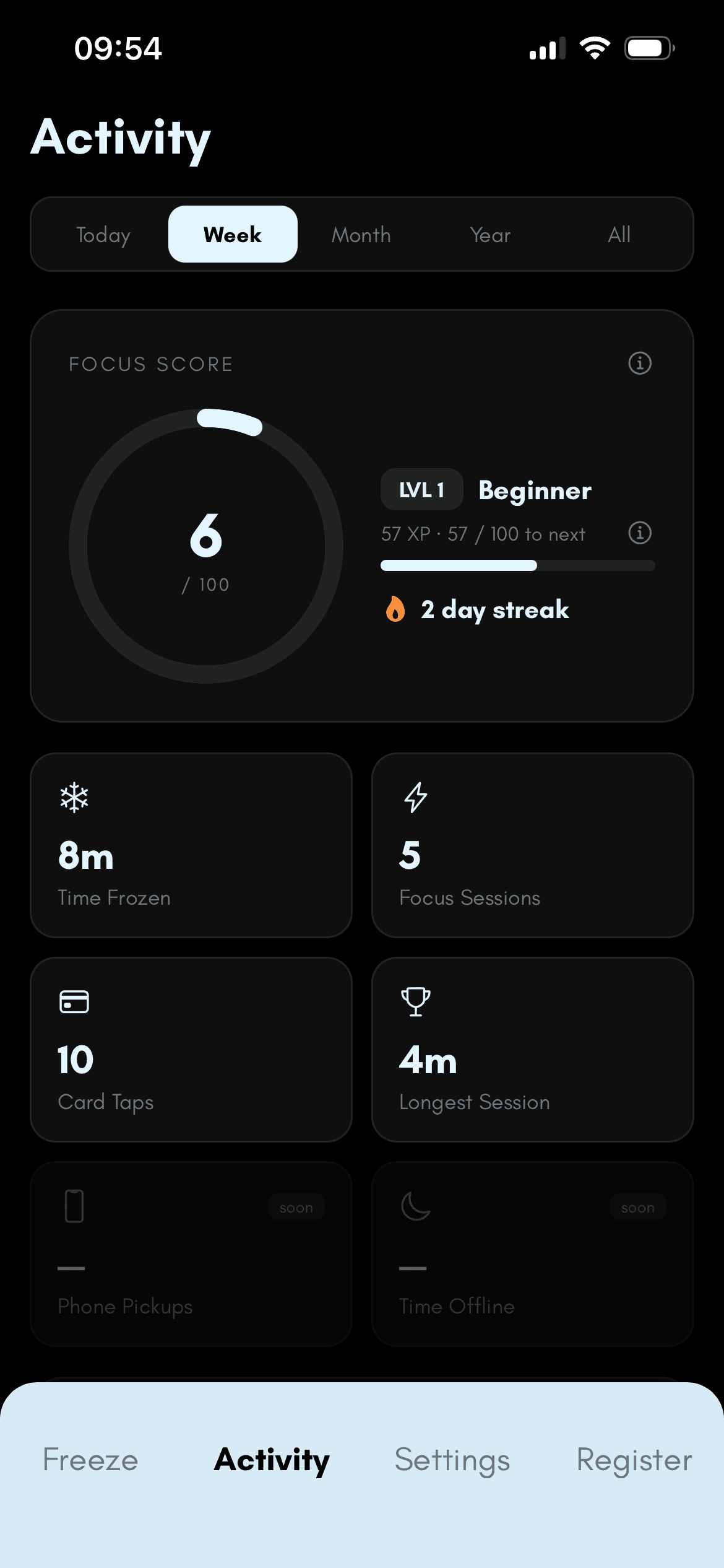 Freeze app activity screen